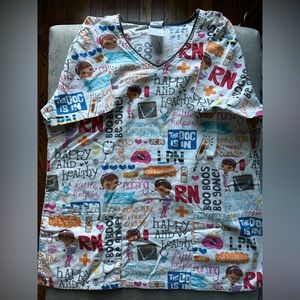 Doc McStuffins scrub top- size medium